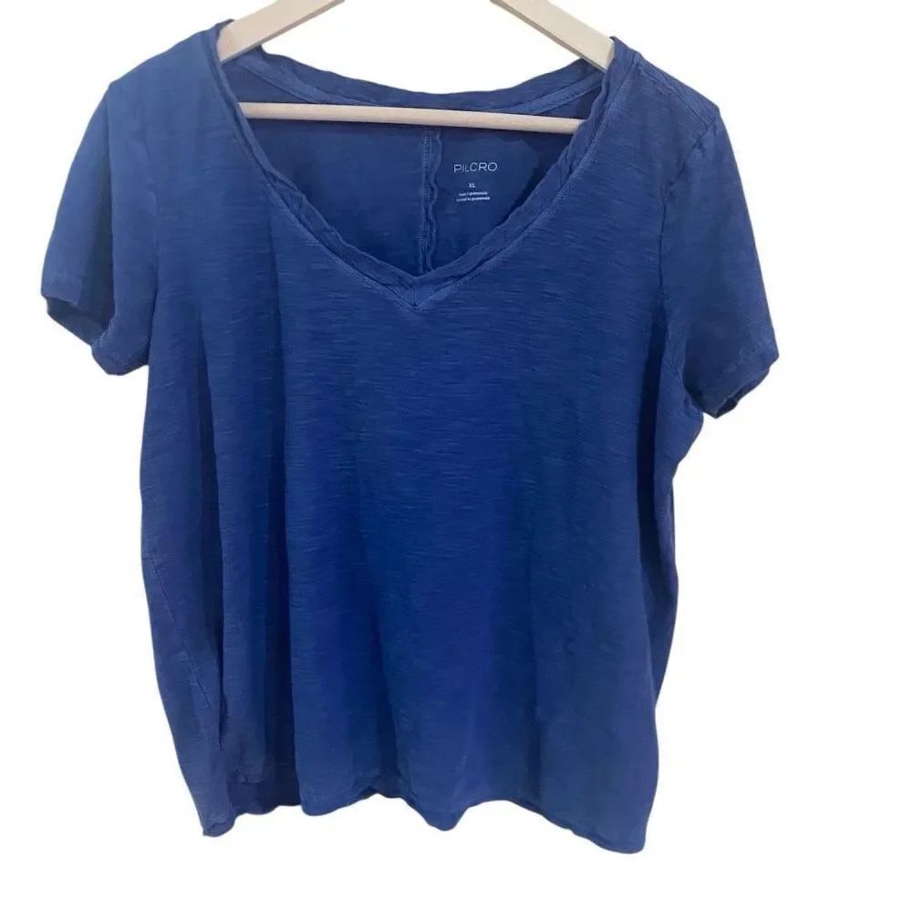 Pilcro 100% cotton blue short sleeve vneck XL
